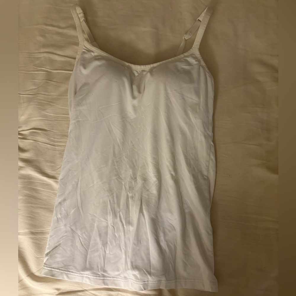 Women's White Camisole Top integrated bra